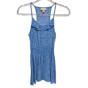 Y2K Vintage Pure Rayon Floral Ruffle Smocked Mini Dress Coquette Fairy Milkmaid